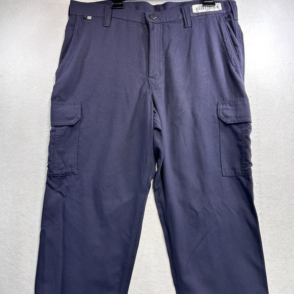 Carhartt FR CAT 2 Lightweight Cargo Canvas Dungarees Navy‎ Blue NWT 36x34